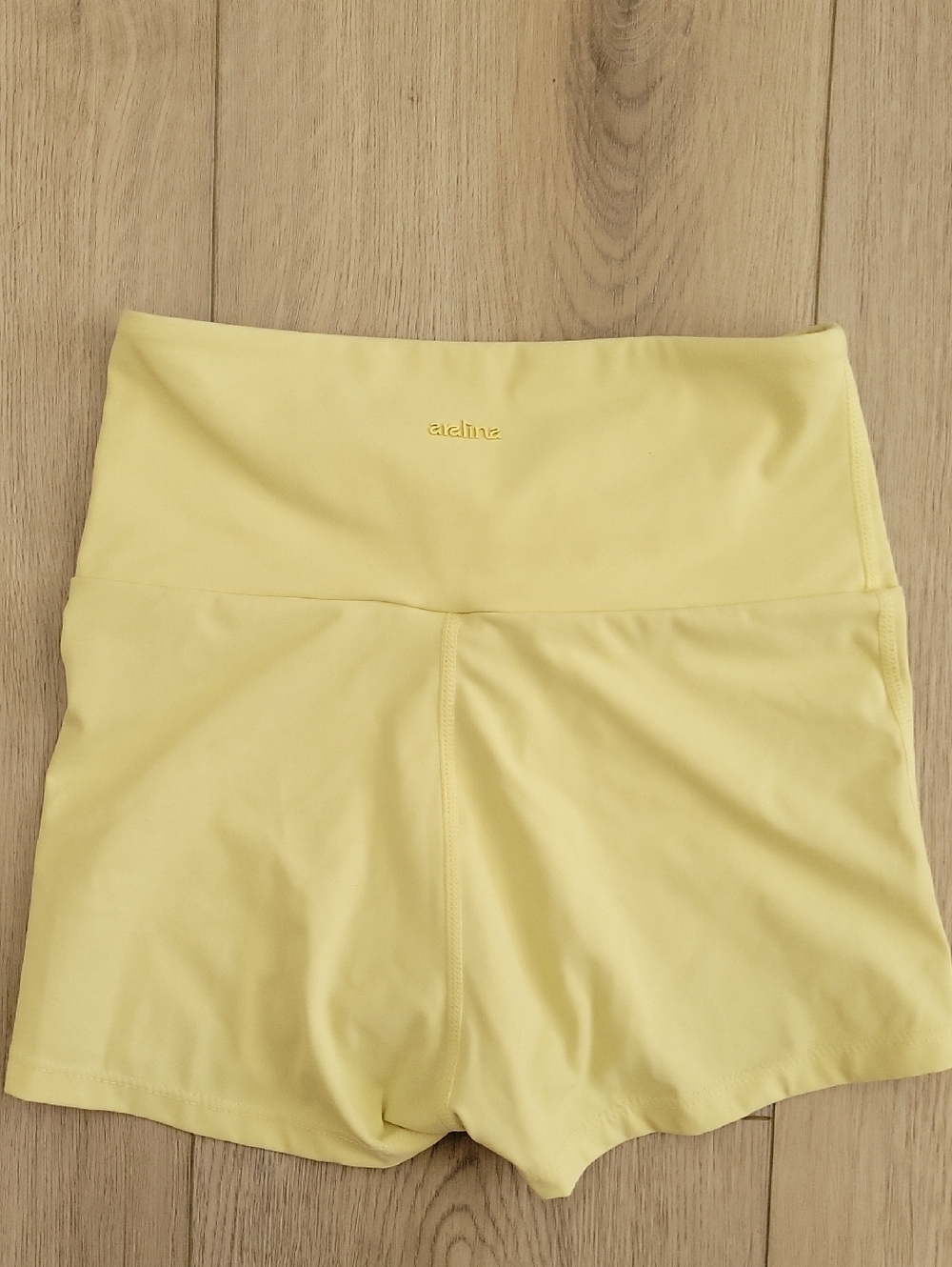 High-Waist Yellow Women’s Workout Shorts